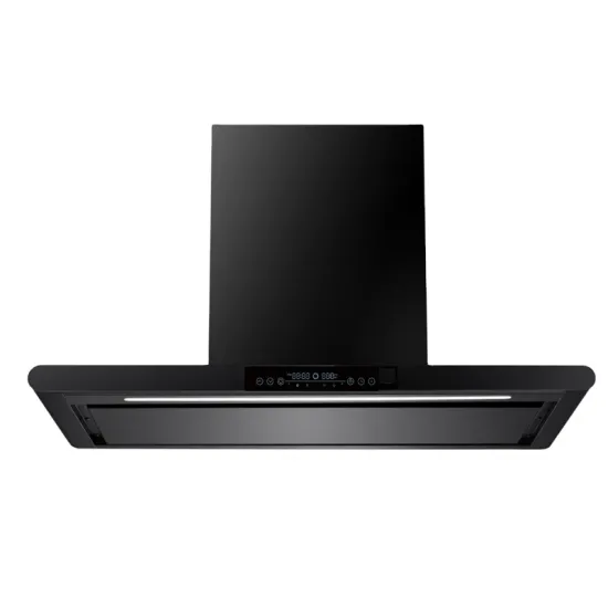 Big Suction Black Glass Kitchen Range Hood with Touch Switch