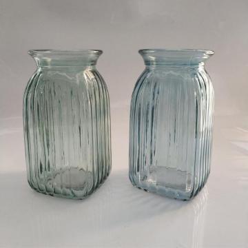 Lichtgroene en blauwe glazen vaas handgemaakte vaas