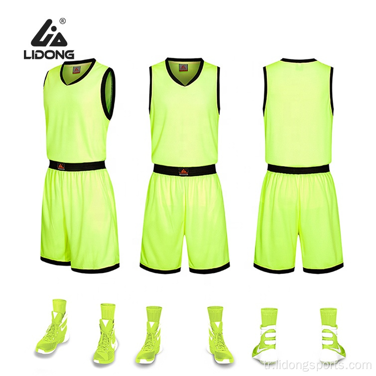 Yeni Tasarım Basketbol Üniformaları Ucuz Gençlik Renk Basketbol Üniforması Suit