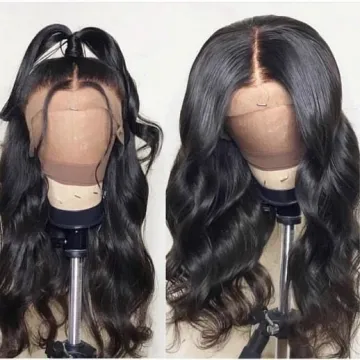 virgin 360 lace wigs for african American peruvian Body wave 360 lace wigs human hair wig for black women