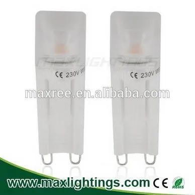 High bright 2W 220-240V ceramic COB bulb led G9 light bulbs, 14mm diameter COB led G9