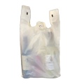 Supermarket plastic clear bag vest handles bags t shirt shopping plastic bags with own logo