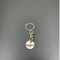 Customized Metal Supermarket Token Deduction Carabiner Keychain with Offset or Silk Screen Printing