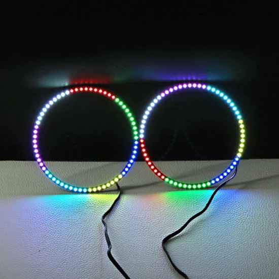 RGB Full Circle Halo Ring Waterproof Multi-Color LED Headlight with Clear Coating