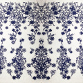 Navy Square Flower Lace Embroidery Fabric