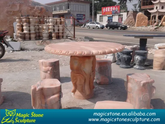 outdoor garden stone table design