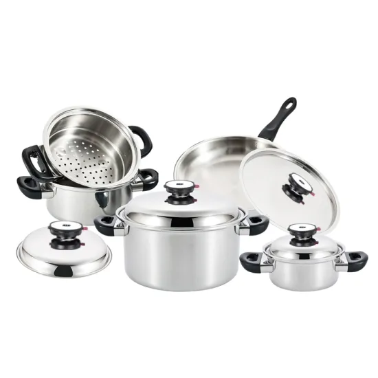 Surgical Stainless Steel Oilless Cookware Set - 5 Ply Waterless Cookware Set (9pcs)