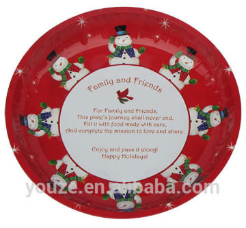 Christmas round iron plate