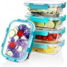 DETACHABLE BUCKLE PLASTIC LID GLASS FOOD CONTAINER AIRTIGHT LUNCH BOX