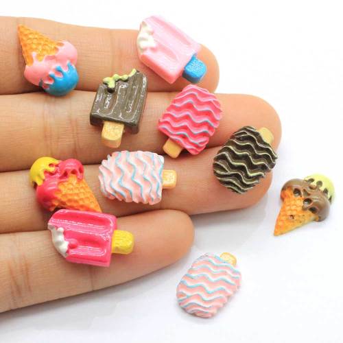 Kawaii Popsicle Resin Flatback Cabochon Beads Simulation Sweet Cone Summer Food Handmade Crafts Hairpin Making Accessory