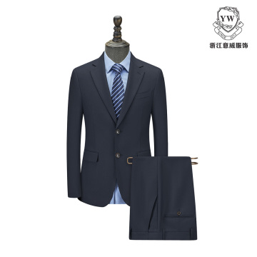 Navy Blue Twill Men's Suit YD01205