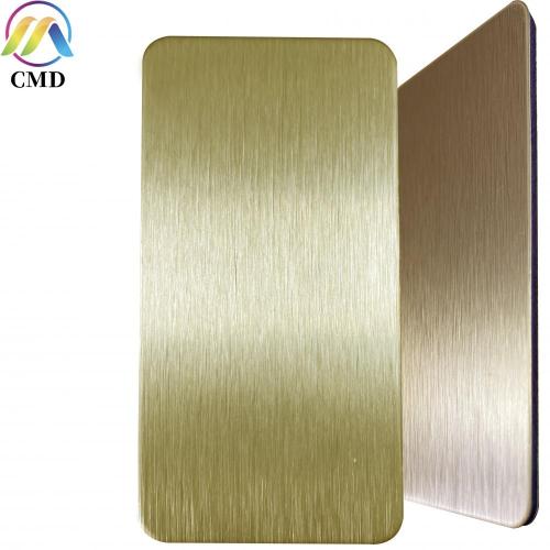 Panel compuesto de aluminio de 3 mm de cepillo de cobre / oro de cepillo