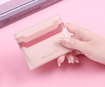 Custom Printed PU Luxury Business Card Wallet with Card Case Clip and Money Pocket