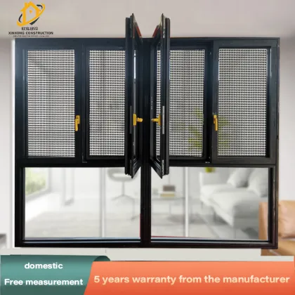 Aluminum Casement Windows, Inverted Balcony Kitchen Design with Toughened Glass Doors and Windows