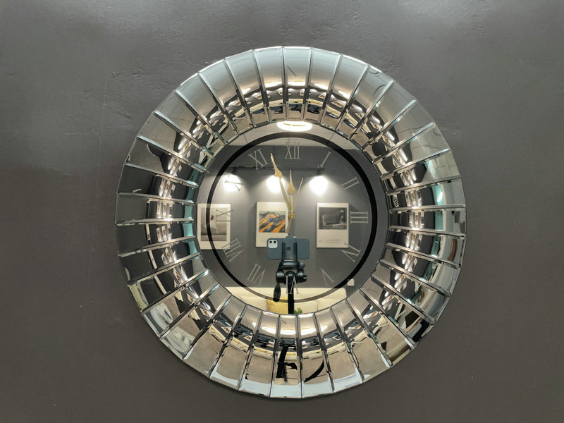 Miroir rond énorme horloge miroir