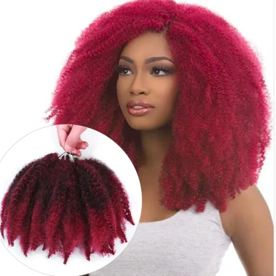 Cheap Pink Blue 613 Green Blonde Hair Afro Kinky Private Label  Marley Braids Tresses Marley Kinky Twist Braid Hair Extension