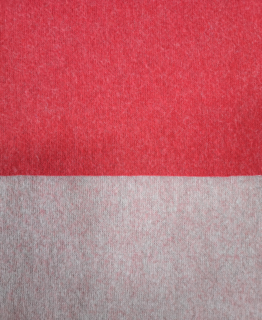 Knitted wool polyester double face fabric