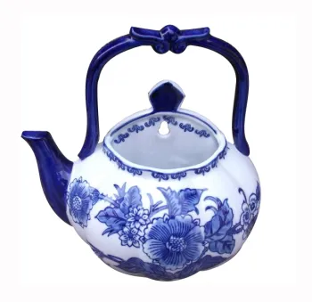 Jingdezhen Hand Painted Blue and White Teapot-Shaped Wall Vases