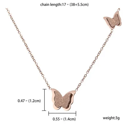Custom Jewelry Rose Gold Plated Butterfly Necklace