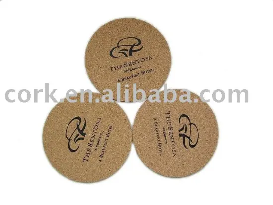 Custom Silk Screen Printing Cork Cup Coasters, Gift Cork Coaster