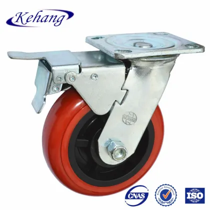 caster wheel for trolley,125mm swivel galvanized caster wheel,double brake caster