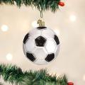 Kundengebundene Fußball-Glas-durchgebrannte Verzierungs-Weihnachtsdekoration