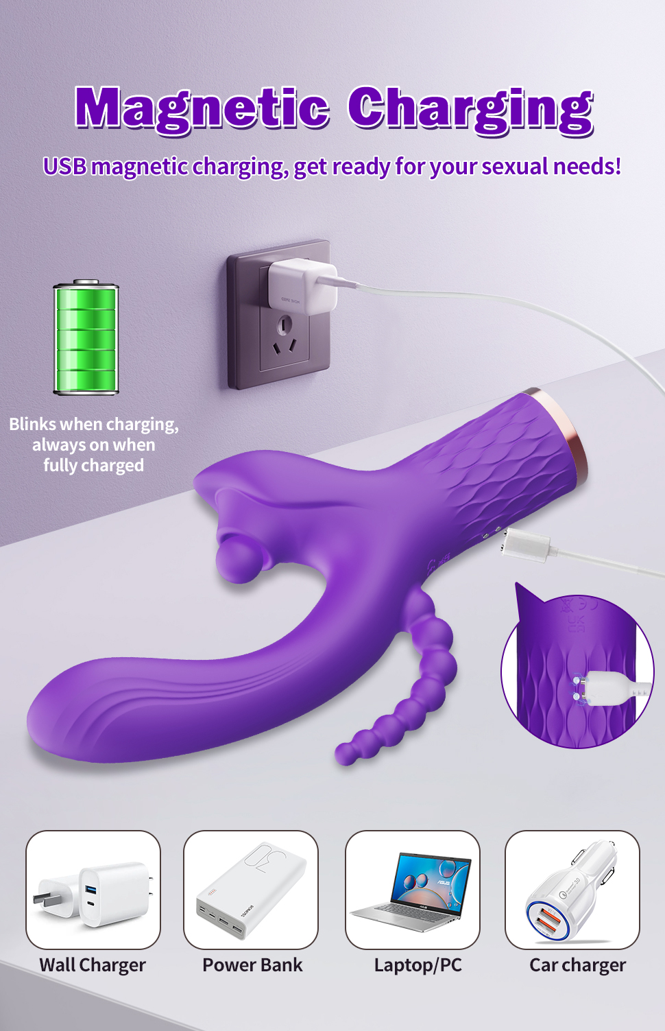 Dual Vibration Erotic Stimulator with Multiple Frequencies