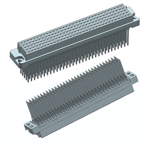 160P Vertical Press Fit Type E Female DIN41612 / IEC60603-2 Connectors