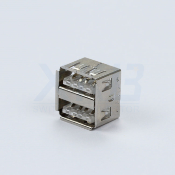 Curling height 10.0MM short body 180 degree A female USB transparent plastic core connector