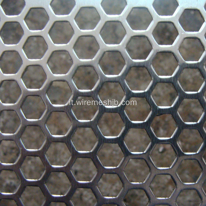 Maglia metallica perforata galvanizzata buco esagonale