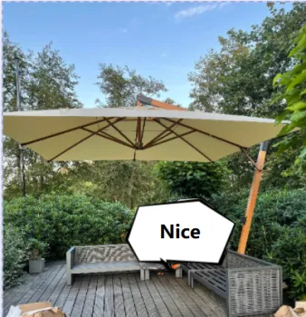 Vintage Garden Umbrella: Star Hotel Outdoor Restaurant Shade Parasol Cantilever Patio Beach Umbrella with Tilt