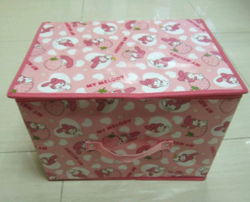 2014 Newest Polyster Big Size New Design Portable Cute Fruit Animals Pictures Storage Box With Compartment