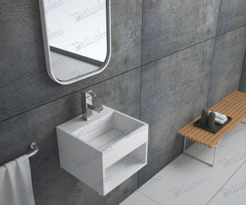 Hot Sell Stone Resin Basin,vessel Sink Square white(BS-8414) 330x330x260mm
