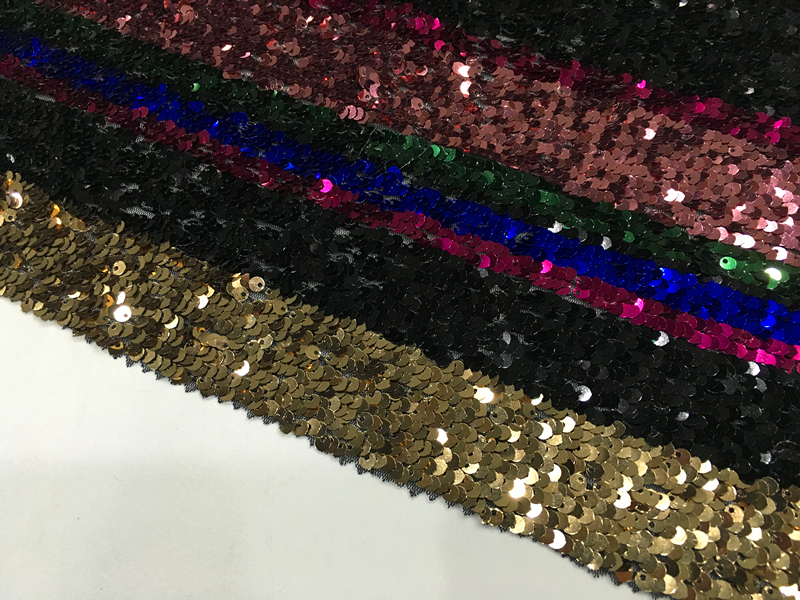 Rainbow Spangle Embroidery Fabric