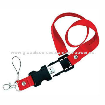 Promotional Lanyard USB Flash Drive, Made of Nylon Material with Anti-shock, from Our Own Factory