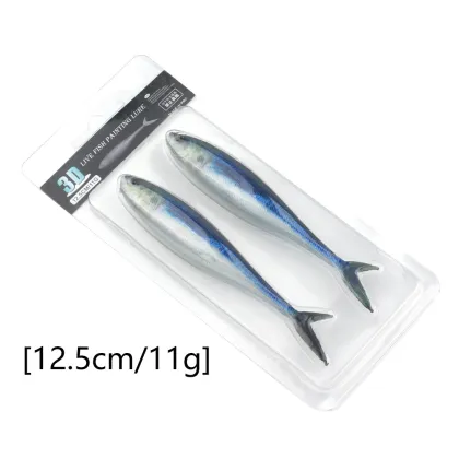 Soft Plastic Lures Shad Bait 12cm 16cm 3D Lifelike Black Bass Fishing Bait