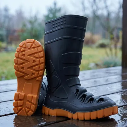 Steel-toe PVC rain boots