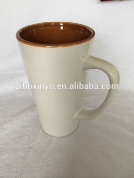 ZIBO XINYU XY-0866 18oz White Color Glazed Ceramic Espresso Coffee Cup