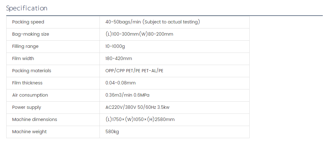 Pods Pouch Packing Machine