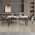 Sleek Sintered Stone and Wood Dining Table