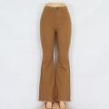 Women's Brown Flared Jeans Customized Wholesale