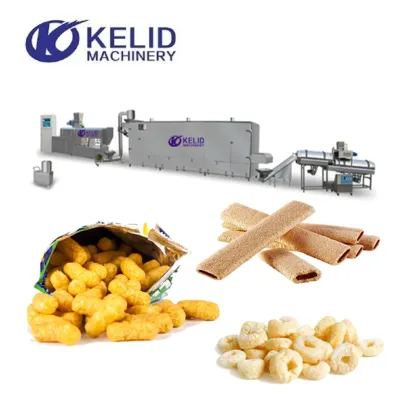 Wheat Flour Puffed Snack Foods Production Extruder Machine