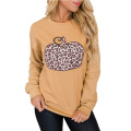 Halloween Leopard Print Kürbis Grafik Sweatshirts