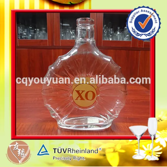 Factory wholesale 75 cl glass xo brandy round shape glass bottles