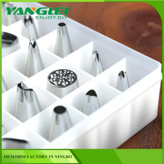 Top Rated Food Grade 24 Piece Cake Decoration Stainless Steel Nozzles Set in Stock