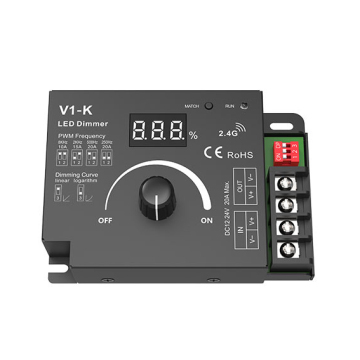 Skydance V1-K 1CH*20A 12-48VDC Rotary Knob LED Dimmer Controller