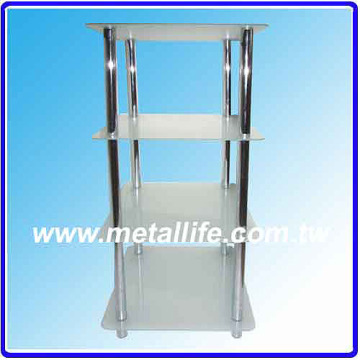 4 Tiers household chrome glasses Storage bathroom Rack