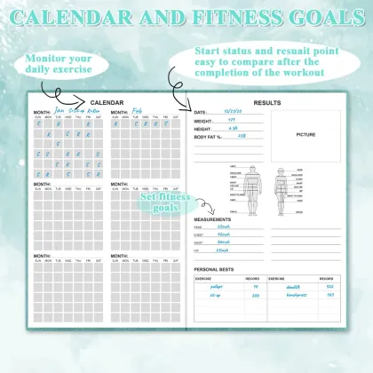 A5 Hardcover Leather Daily Health And Fitness Planner