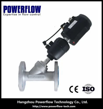 Angle seat control valve with smart valve positioner