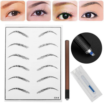 New Tattoo Kits 3PCS/1Set Microblading Practice Skin HandMade Pen Makeup Eyebrow Tattoo Needle Kit Tattoo Tool 35